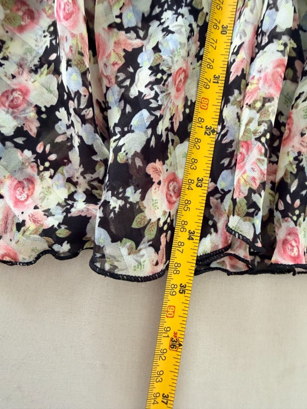 Fashion Nova Floral Ruffle Mini Dress Black Pink Rose Print Long Sleeve Boho - Picture 7 of 8